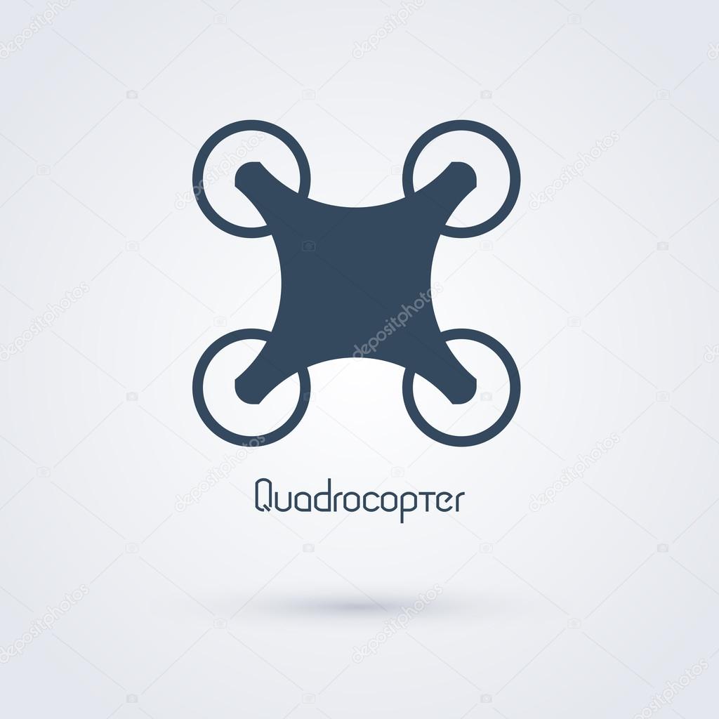 Dark blue silhouette of quadrocopter