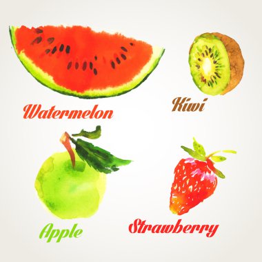 Karpuz, kivi, elma, çilek