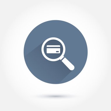 Kredi kartı ve büyüteç simgesini