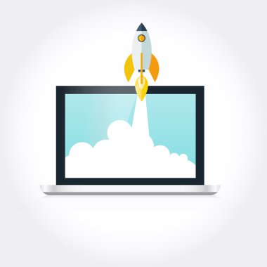 Laptop ve roket, başlangıç simgeleri