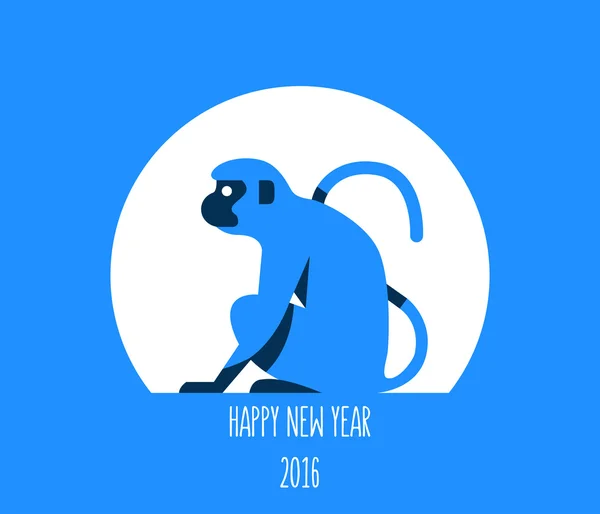 Año Nuevo fondo mono — Archivo Imágenes Vectoriales