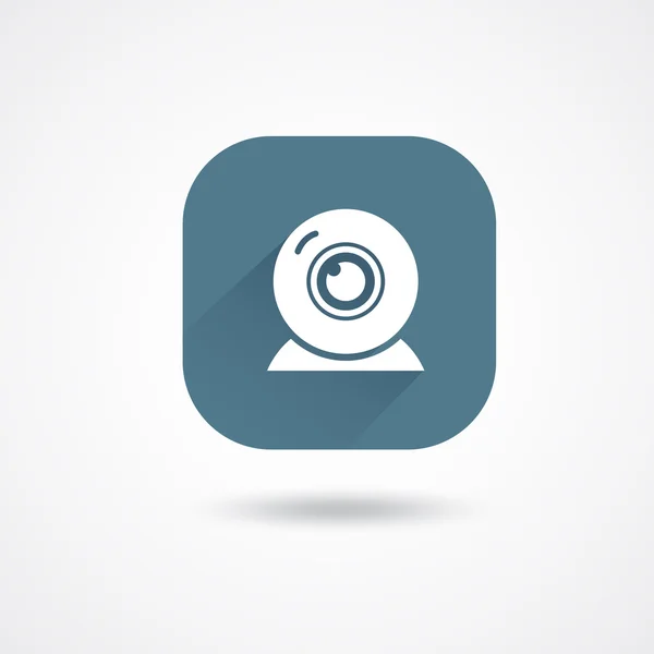 Λευκό webcam εικονίδιο — Διανυσματικό Αρχείο