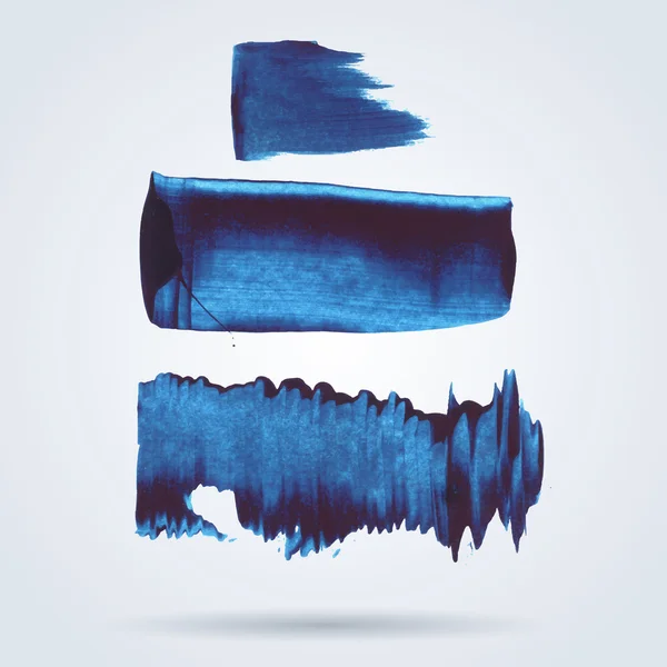Coups de pinceau acrylique bleu — Image vectorielle