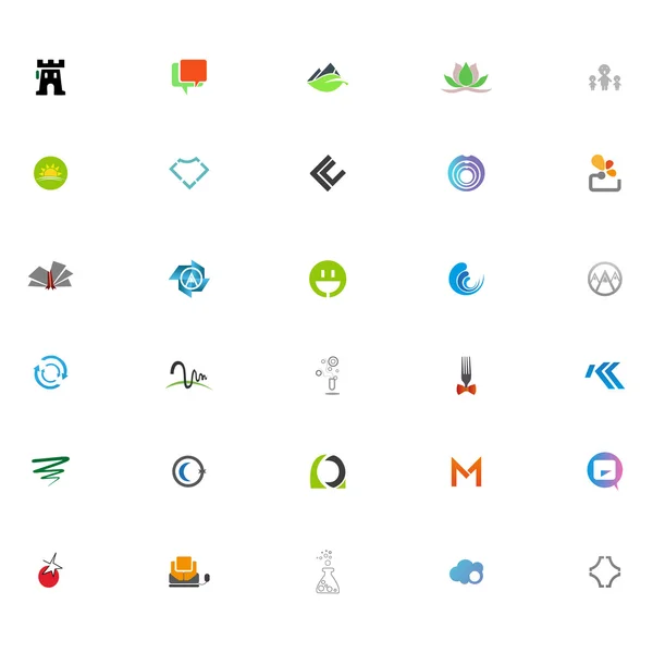 Conjunto de iconos de colores — Vector de stock