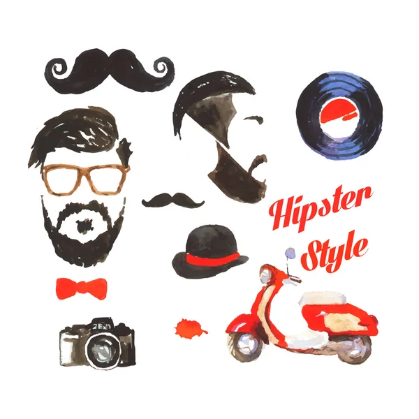 Hipsters e elementos de design — Vetor de Stock