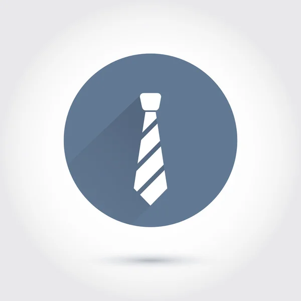 Listrado ícone gravata branca — Vetor de Stock