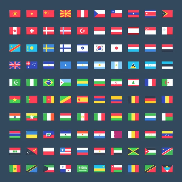 Icônes du drapeau du monde — Image vectorielle