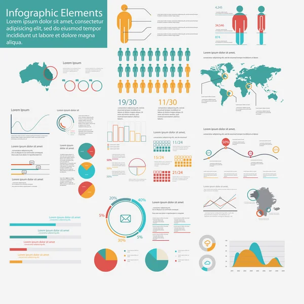 Big pack of data visualization — Stock Vector