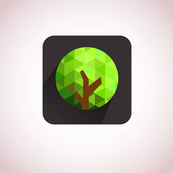 Groene boom pictogram — Stockvector