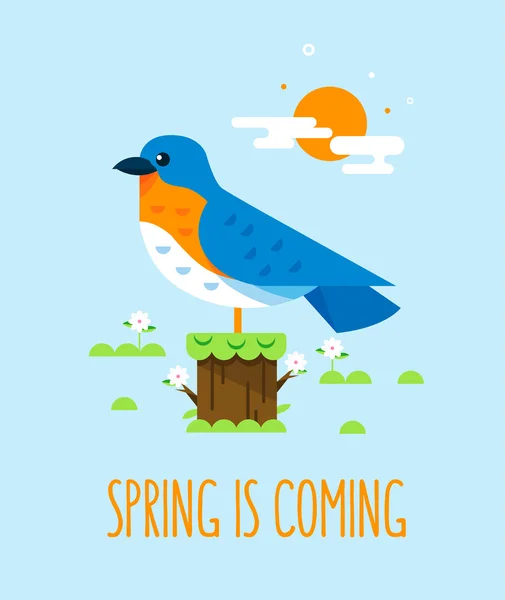 Primavera viene fondo. — Vector de stock