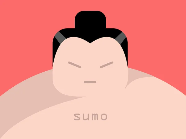 Ilustrasi pegulat sumo - Stok Vektor