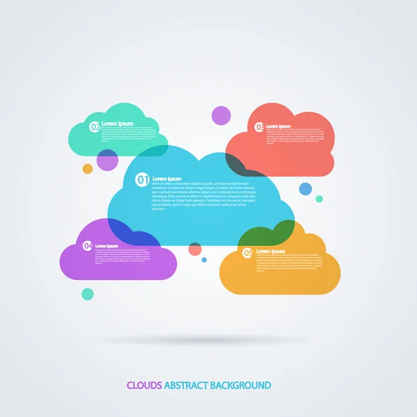 Infografías nubes de colores — Vector de stock