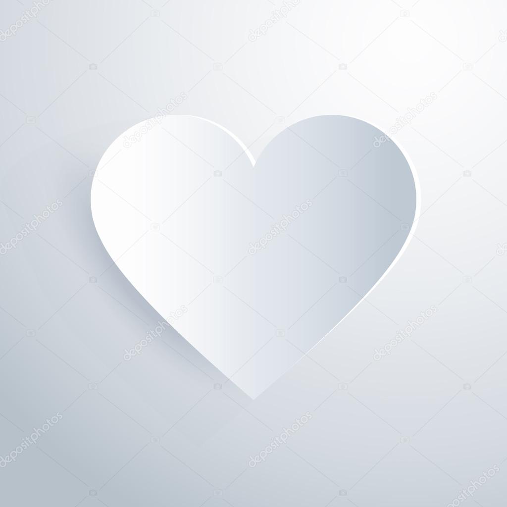 White heart background