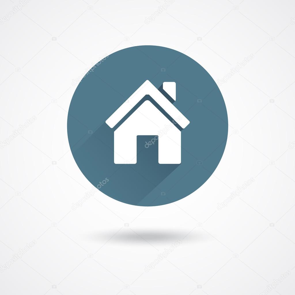 White home icon in blue circle