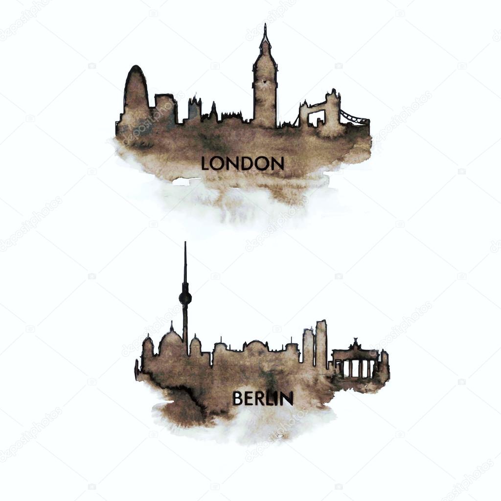 London and Berlin silhouettes