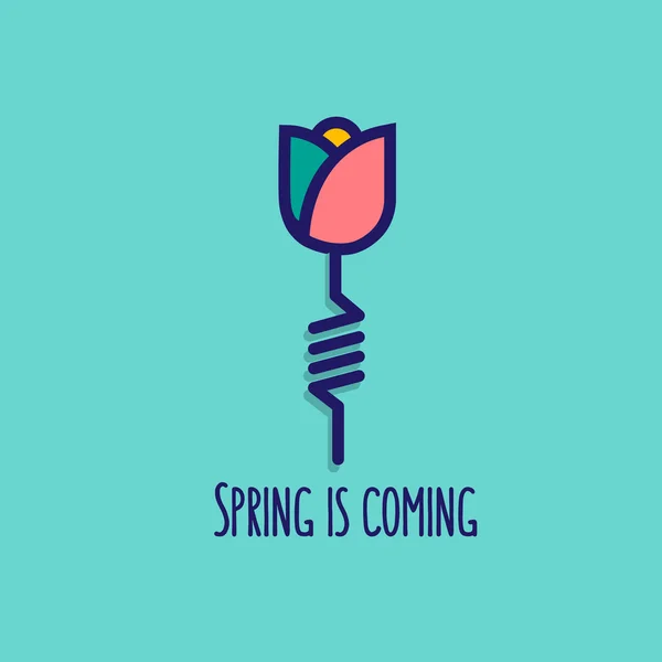 De lente is Coming kaart — Stockvector