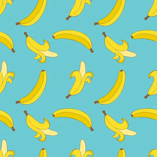 Padrão de banana em azul —  Vetores de Stock