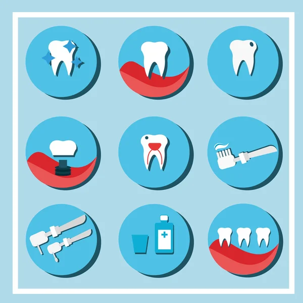 Symbole der Zahnpflege — Stockvektor