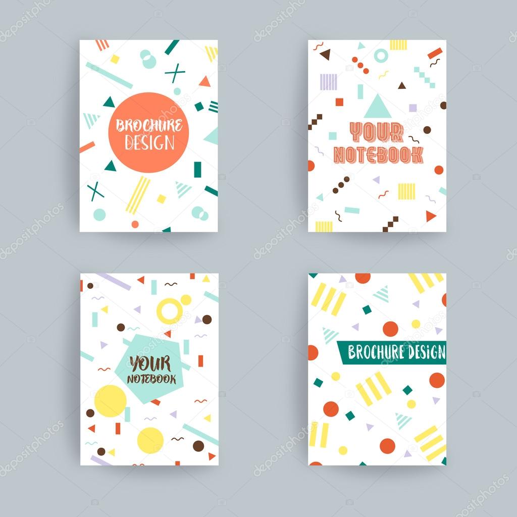 Chaotic geometry backgrounds set. Applicable for covers, placards, posters, flyers and banner designs. A4 fromat,eps10 vector templates.