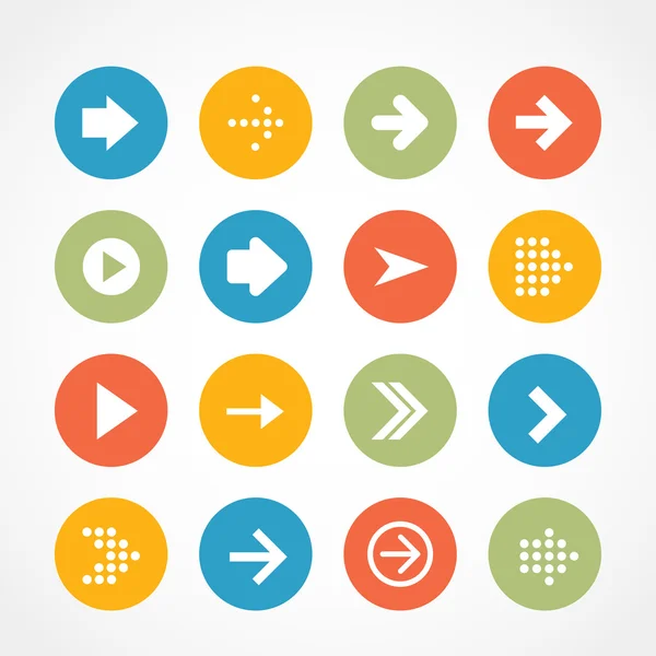 Ensemble d'icônes flèches plates. — Image vectorielle