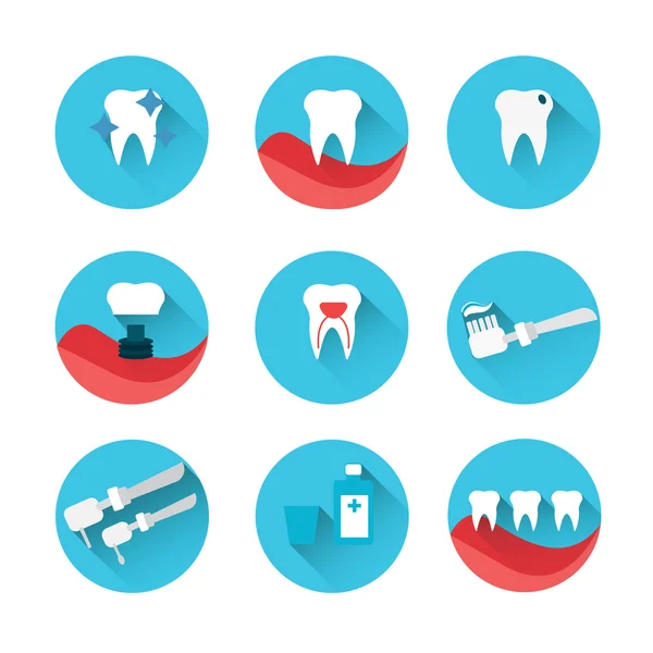 Ensemble d'icônes soins dentaires — Image vectorielle