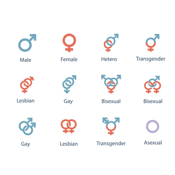 Iconos de orientación sexual — Vector de stock