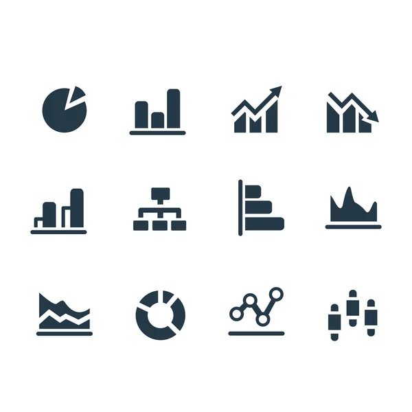 Soubor diagramu a grafů — Stockový vektor