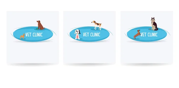 Conjunto de banners da Clínica Veterinária —  Vetores de Stock