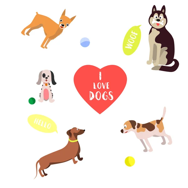 Me encantan los perros fondo — Archivo Imágenes Vectoriales