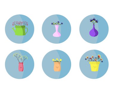 Çiçek vazo küme.