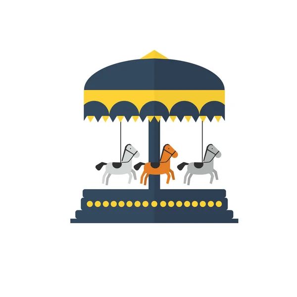 Children s carousel, flat style — Stock Illustration Children s carousel, flat style Royalty Free Stock Vectors