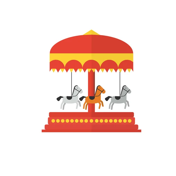 Children s carousel, flat style . — Stock Illustration Children s carousel, flat style . Stock Vector
