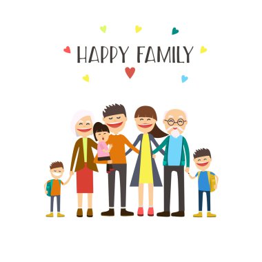 çizgi film aile portresi.