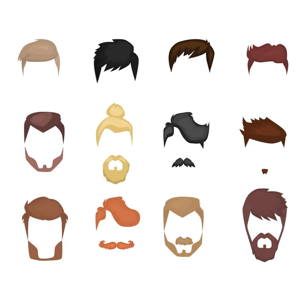Conjunto de barbas, bigodes —  Vetores de Stock