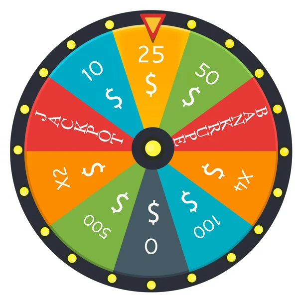 Fortune wheel in flat style. — Stock Vector