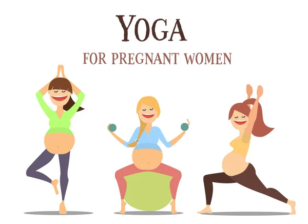 Yoga for pregnant women set . — Stok Vektör