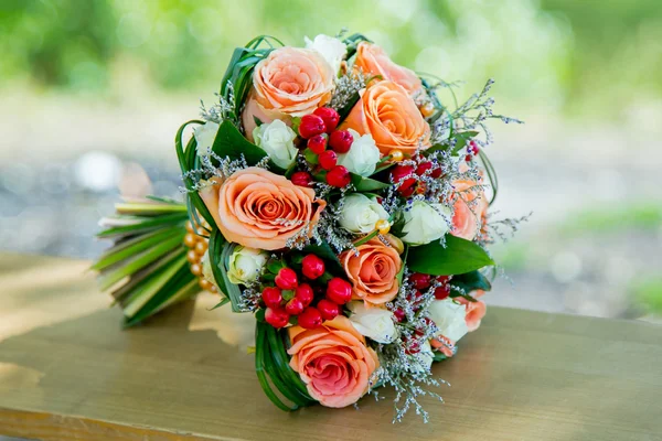 Laranja queda casamento flores buquê — Fotografia de Stock