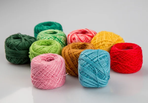 Set of colorful wool yarn balls. — Stock Photo, Image