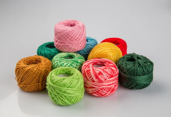 Set of colorful wool yarn balls. — Stock Photo, Image