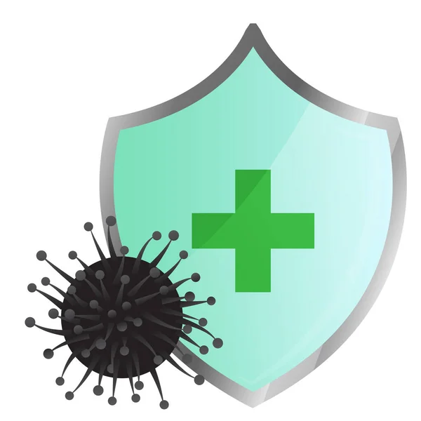 Ilustración Vector Signo Escudo Antivirus Sobre Fondo Blanco Aislado — Vector de stock