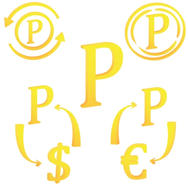 Botswana Pula valuta symbool pictogram gestreepte vector illustratie — Stockvector