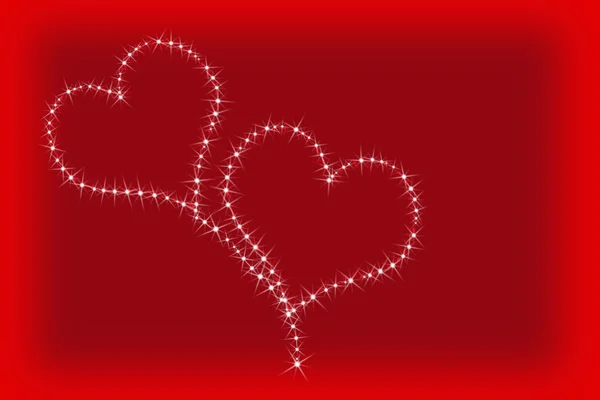 Festive background for Valentines Day with two hearts — Stock Photo, Image