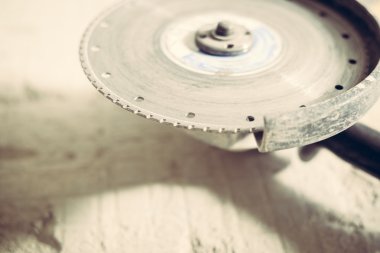 Metal testere dairesel testere, yakın çekim.