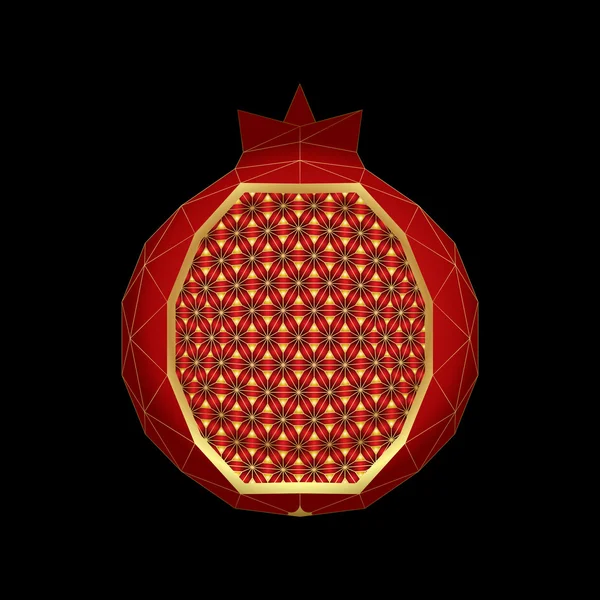 Grenade stylisée avec structure en polygone — Image vectorielle
