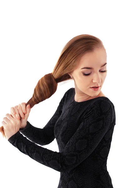 Modell, hosszú egészséges haj — Stock Fotó