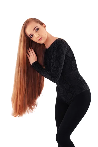 Красива модель з довгим здоровим волоссям — стокове фото