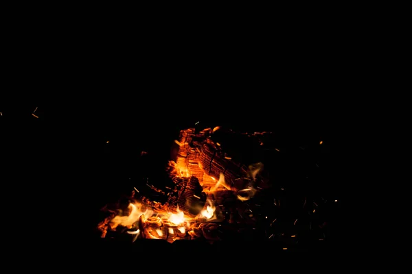 Fire on a black background. The concept of nature. — Stock Photo, Image