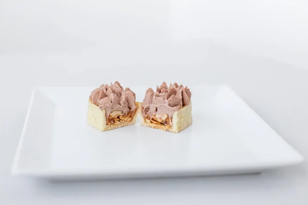 Bonbons Pour Restaurant Traiteur Dessert Léger Dans Une Assiette — Photo
