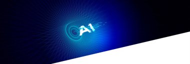 Parlayan dijital patlama ve veri hatları olan yapay zeka teknolojisi konsepti. Teknoloji, ağ, yenilik ve sistem tasarımı için gelecekteki yapay zeka.