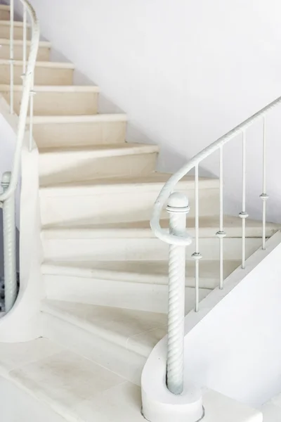 White stairs with vintage white railing — Stock Photo, Image